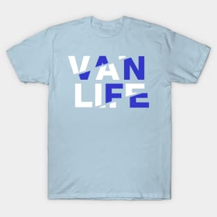 Vanlife: Tracks - White Blue T-Shirt